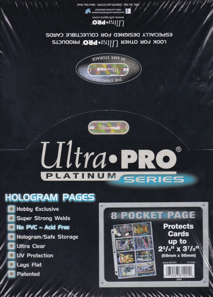 fólie Ultra Pro Platinum – 100ks balenie 8 pocket (3-dierkové)