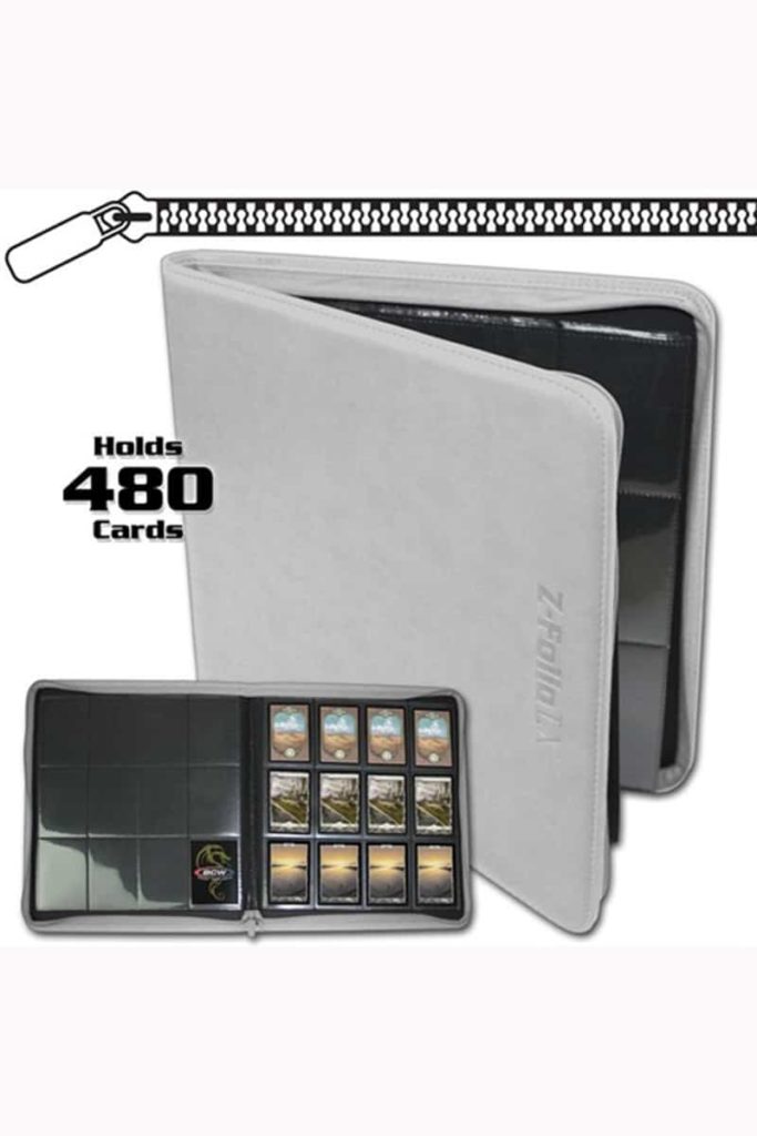 album BCW Premium Z-Folio LX kožený biely (zips) na 480 kariet