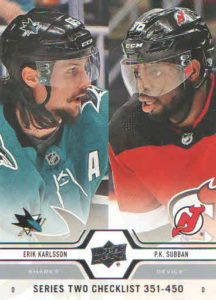 2019/20 Upper Deck 2 – E.Karlsson, P.K.Subban 450