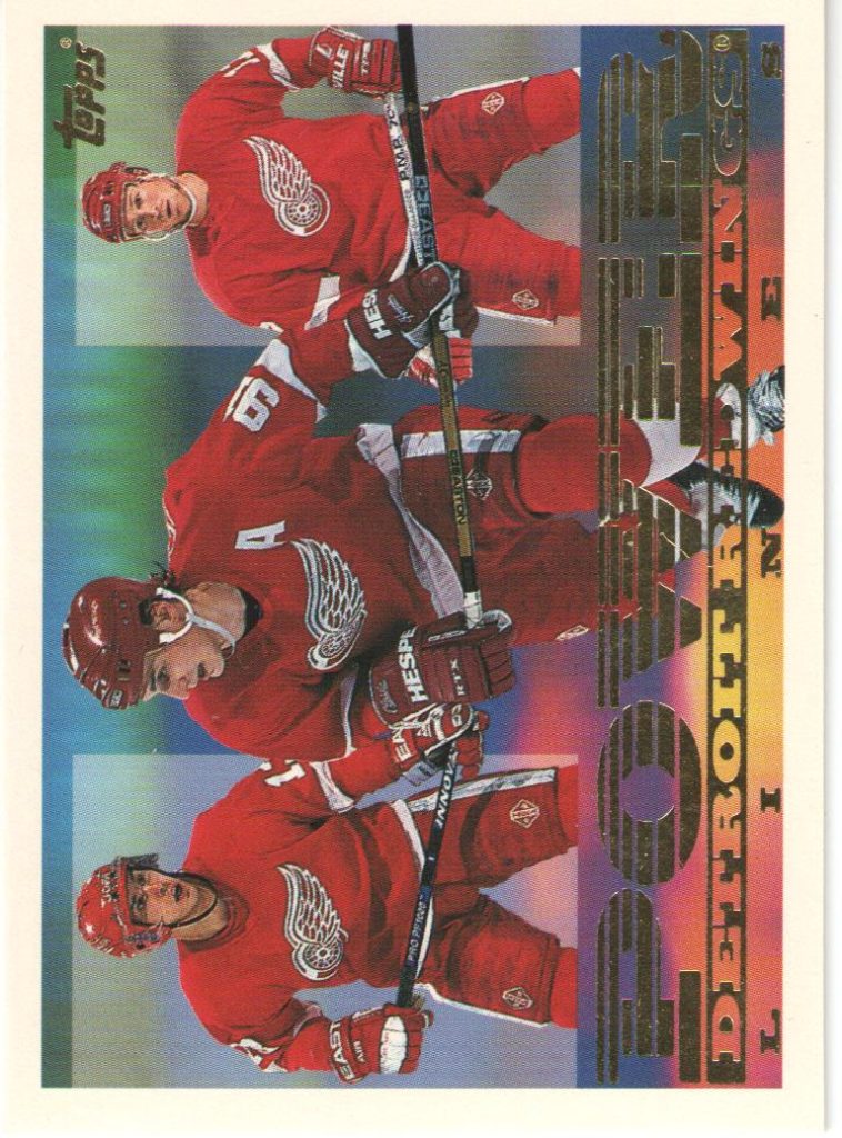 1995/96 Topps – V.Kozlov, S.Fedorov, D.Brown Det 8PL