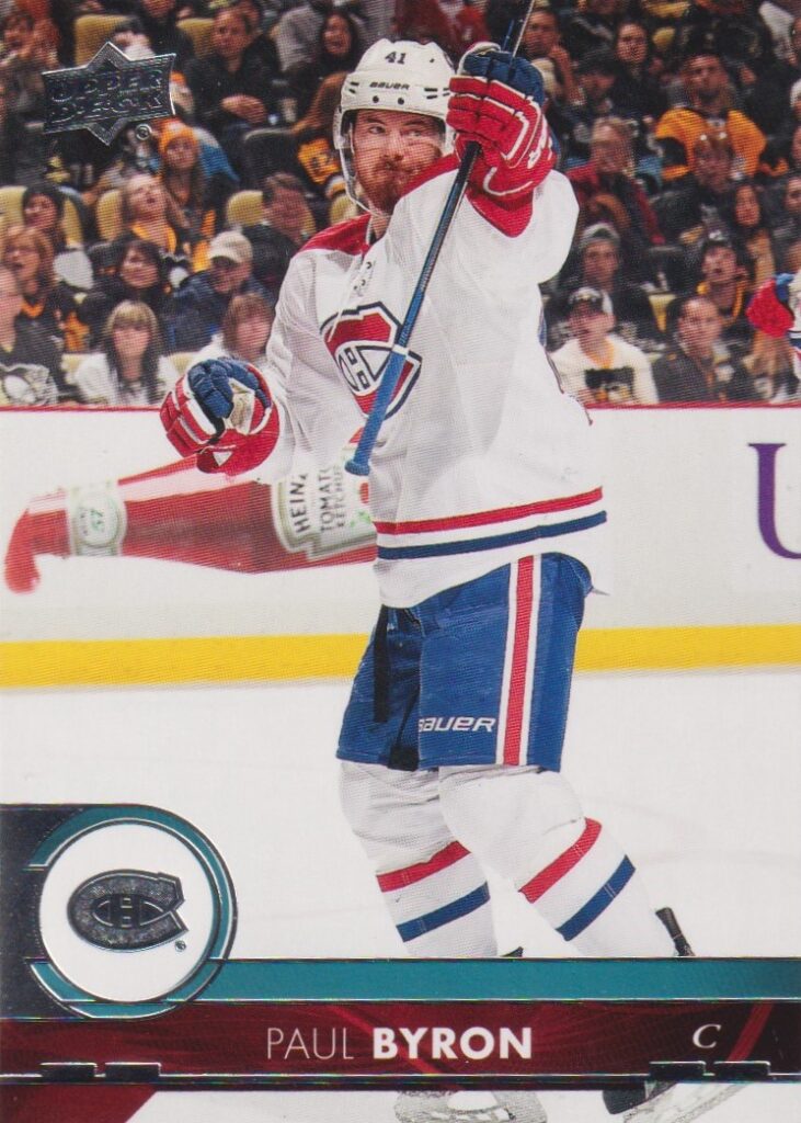 2017/18 Upper Deck 1 – Paul Byron Montreal Canadiens 104