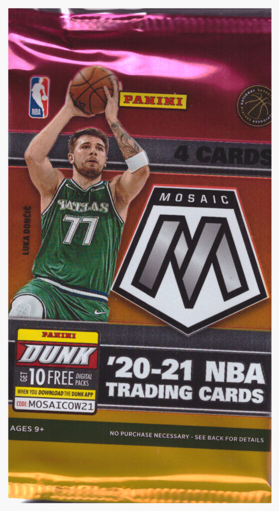 2020/21 Panini Mosaic basketbal blaster balíček (Orange Fluorescent paralel)
