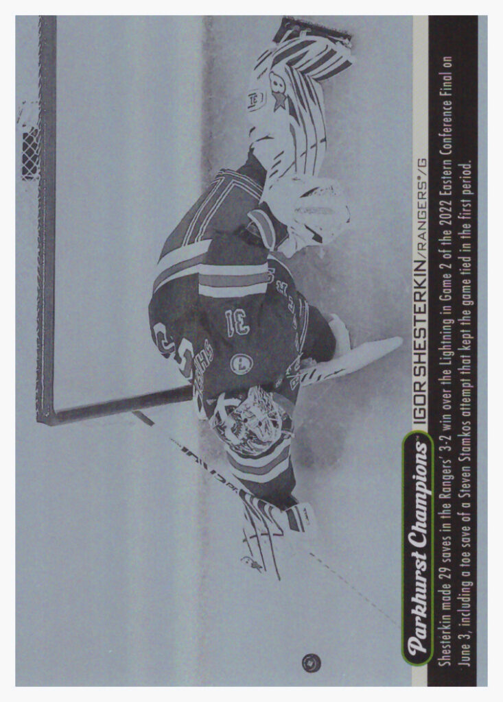2022/23 Parkhurst Champions – I.Shesterkin Nyr WI-4