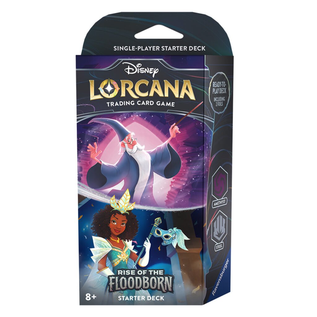 Disney Lorcana 2: Rise of the Floodborn starter deck – Amethyst and Steel