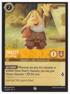 Lorcana Rise Of The Floodborn – Sneezy 22/204
