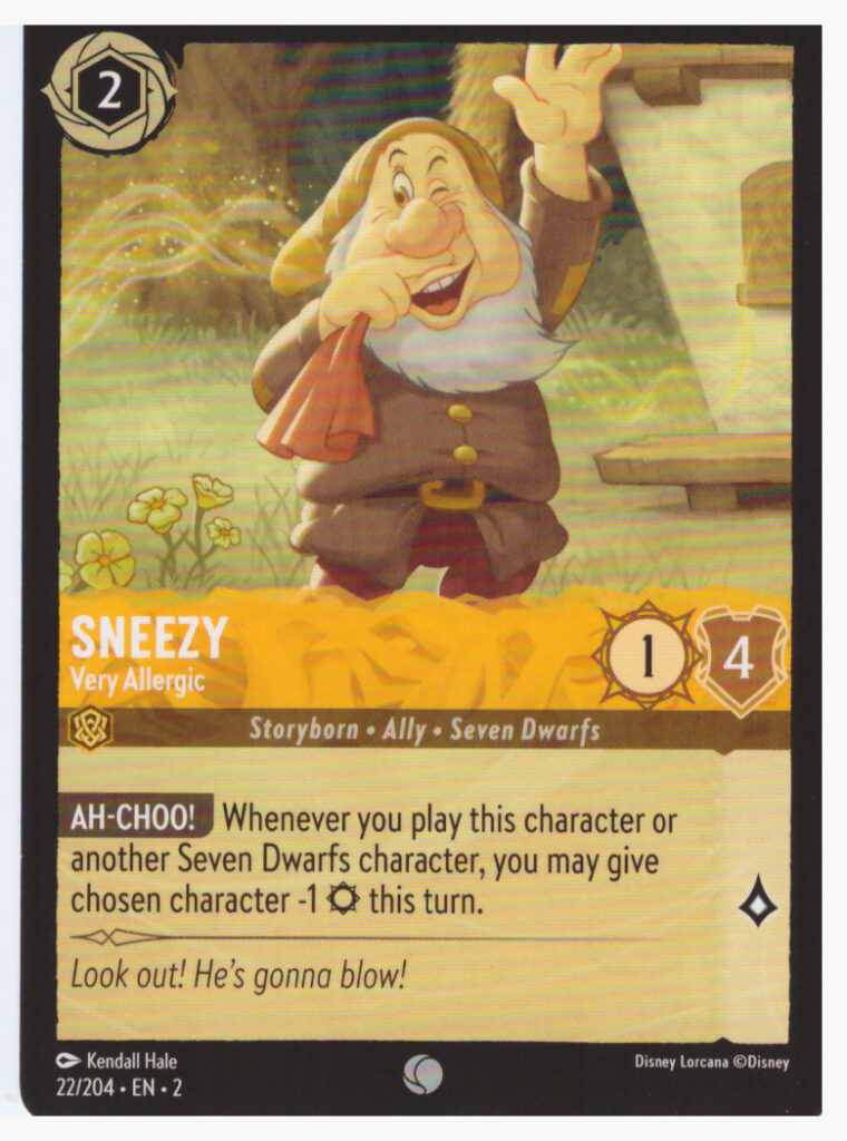 Lorcana Rise Of The Floodborn – Sneezy 22/204