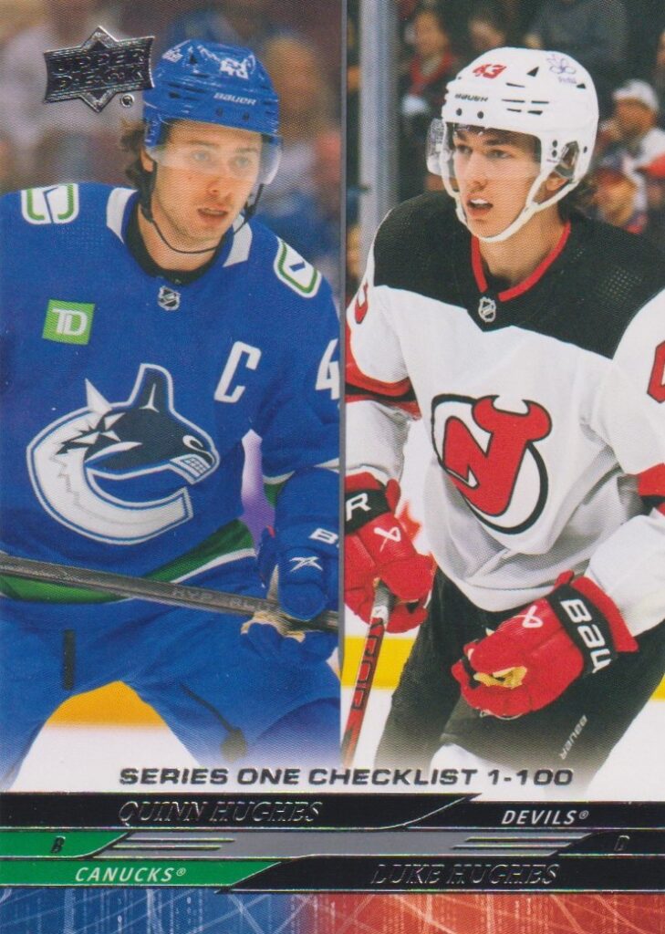 2024/25 Upper Deck Series 1 – Q. Hughes Van, L. Hughes Njd 199