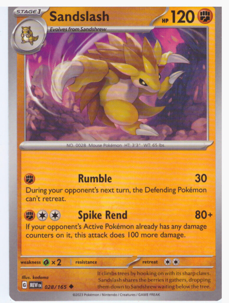 Scarlet & Violet 151 – Sandslash 028