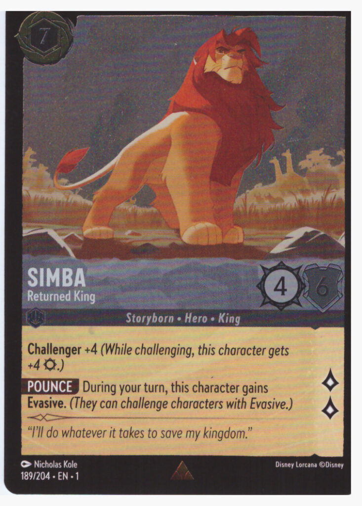 Lorcana 1: The First Chapter – Simba 189/204