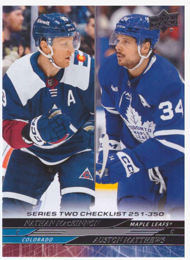 2024/25 Upper Deck Series 2 – Nathan MacKinnon, Auston Matthews 449