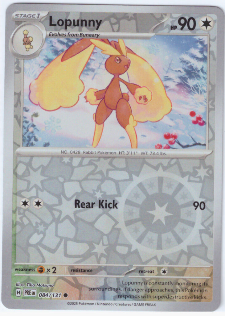Scarlet & Violet 8.5: Prismatic Evolutions – Lopunny 084