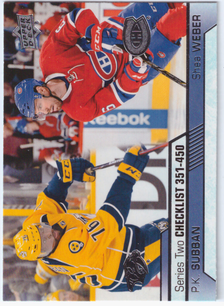2016/17 Upper Deck 2 – P.K.Subban, S.Weber 450