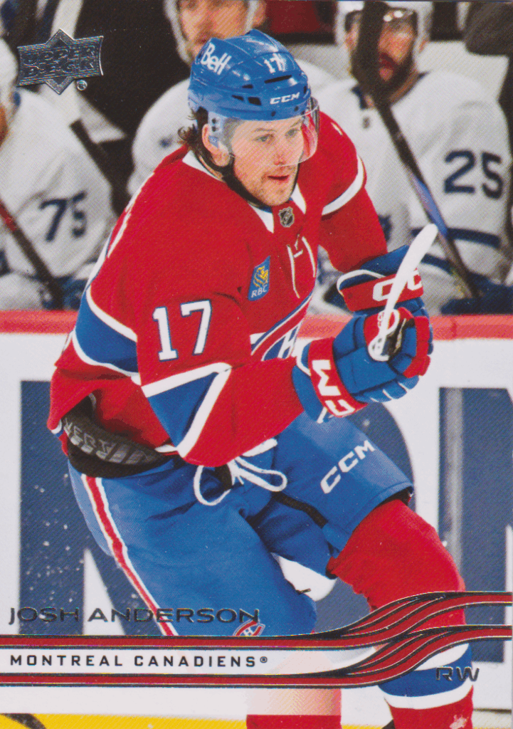 2025/26 Upper Deck Series 1 – Josh Anderson Montreal Canadiens 92