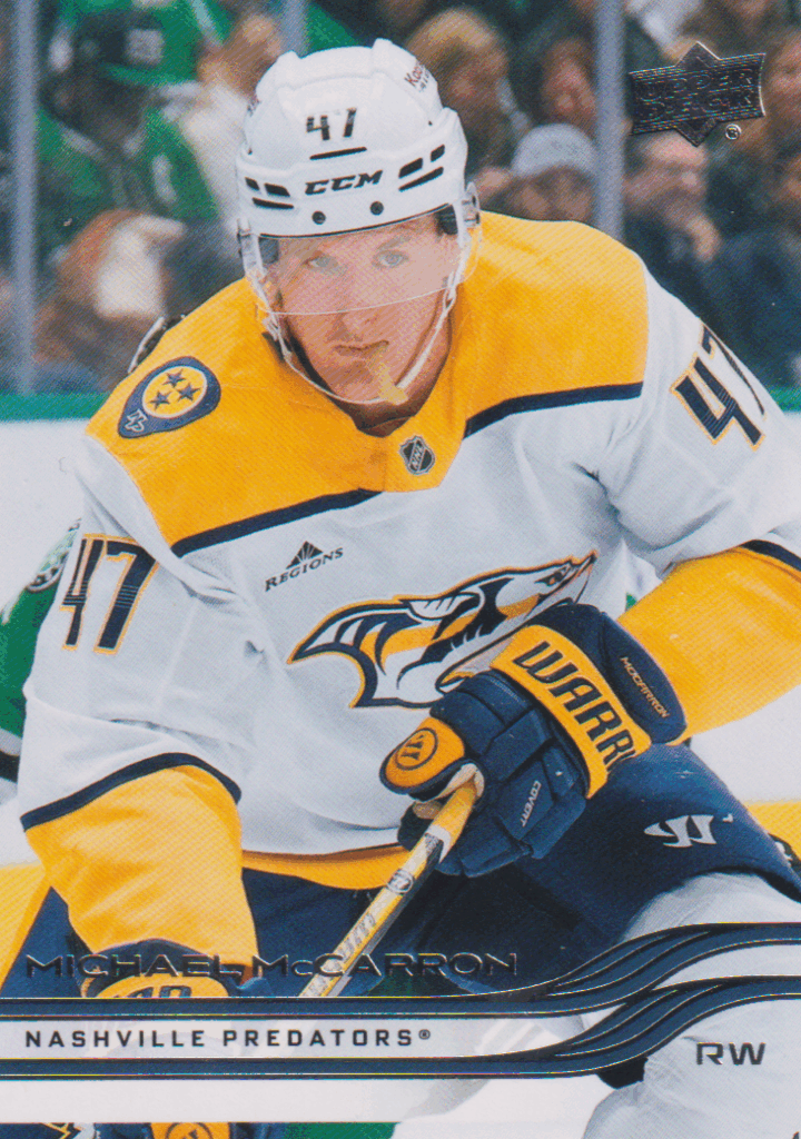 2025/26 Upper Deck Series 1 – Michael McCarron Nashville Predators 97