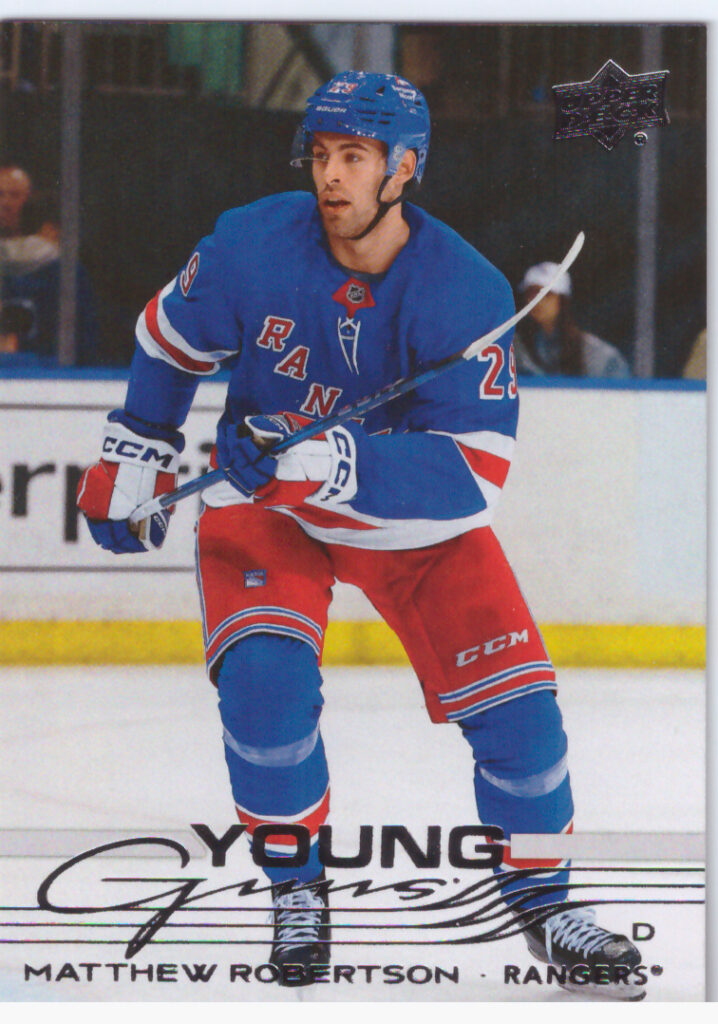 2025/26 Upper Deck Series 1 – Matthew Robertson New York Rangers 239