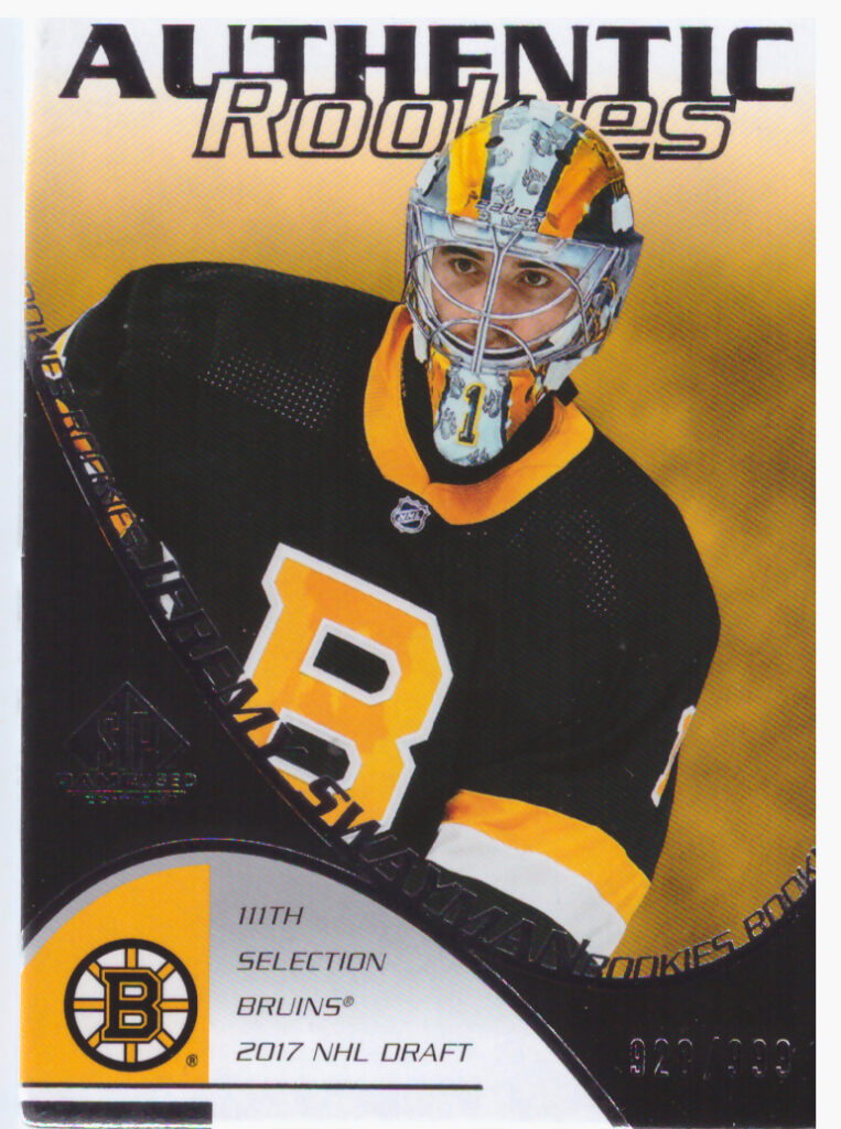 2021/22 SP Game Used – Jeremy Swayman Boston Bruins RC-19   /999