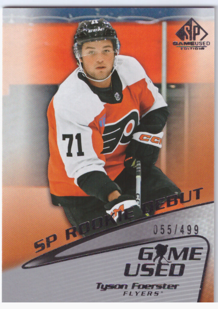 2023/24 SP Game Used – Tyson Foerster Philadelphia Flyers R-11   /499