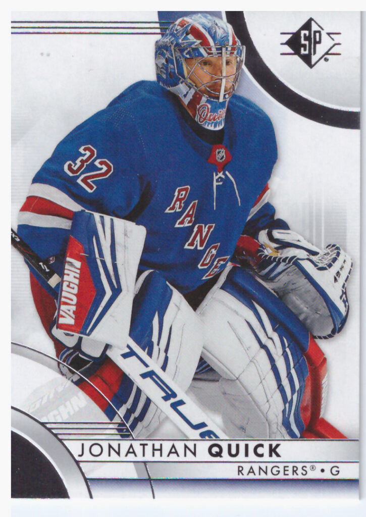 2023/24 UD SP – Jonathan Quick New York Rangers 34