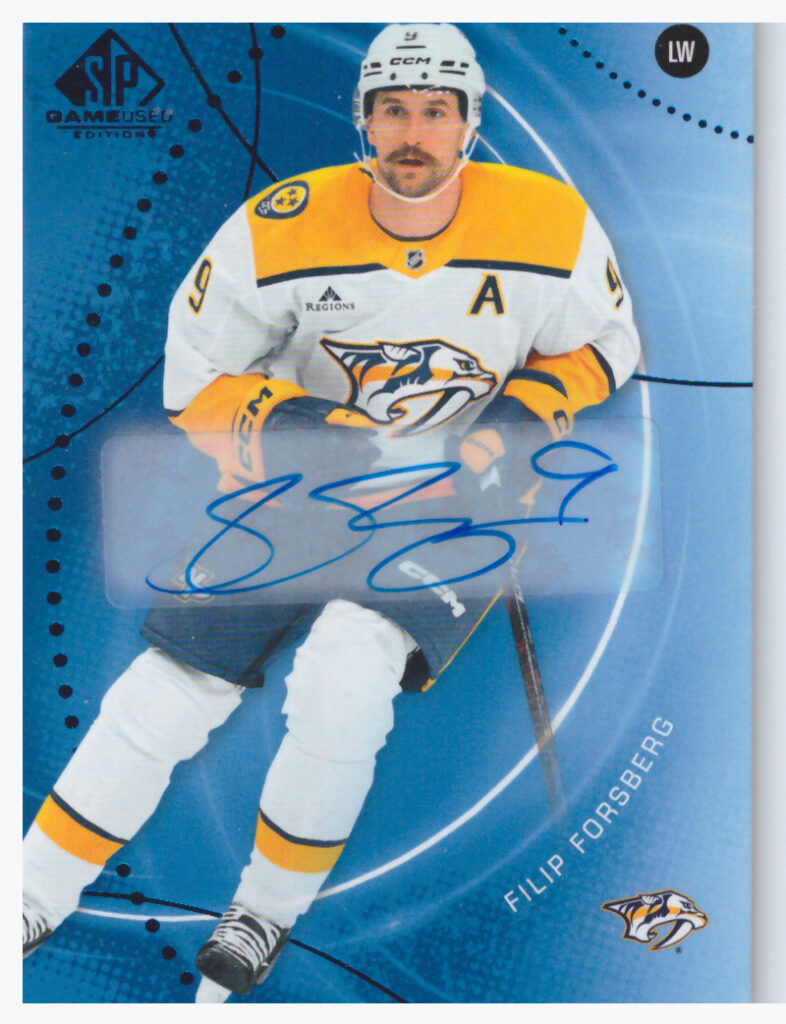 2025/26 SP Game Used – Filip Forsberg Nashville Predators 10