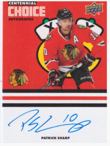2025/26 Chicago Blackhawks Centennial (hobby) – Patrick Sharp CS-PS