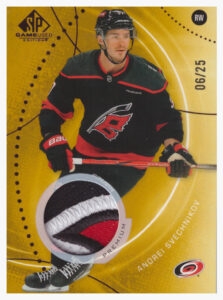 2025/26 SP Game Used – Andrei Svechnikov Carolina Hurricanes 63   /25