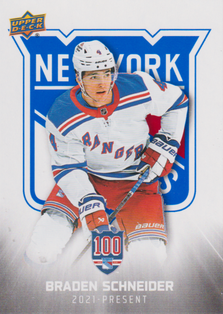 2025/26 New York Rangers Centennial (hobby) – Braden Schneider New York Rangers 96