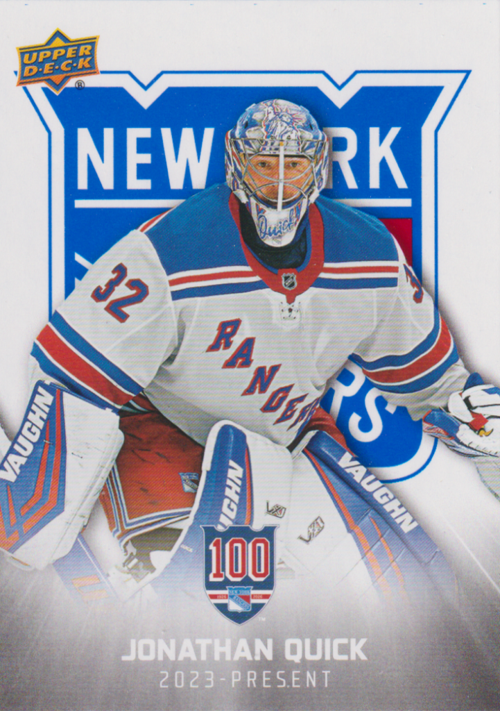 2025/26 New York Rangers Centennial (hobby) – Jonathan Quick New York Rangers 99