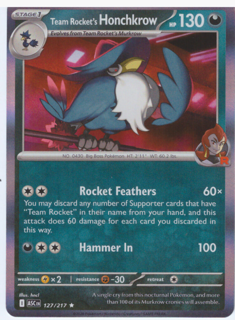Mega Evolution 2.5: Ascended Heroes – Team Rocket´s Honchkrow 127